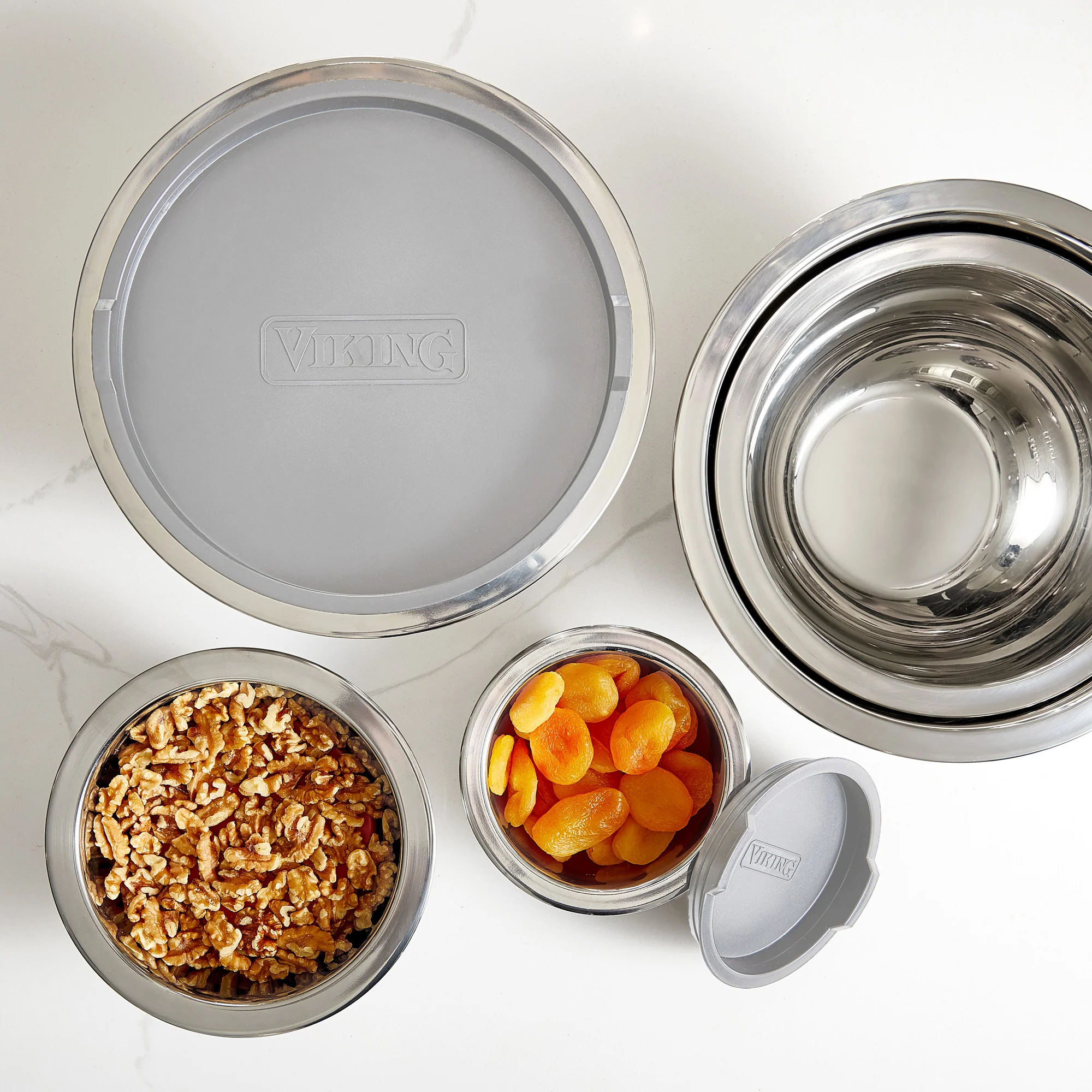 Viking 10-Piece Stainless Steel Mixing Bowl Set with Lids, Gray - Image 12