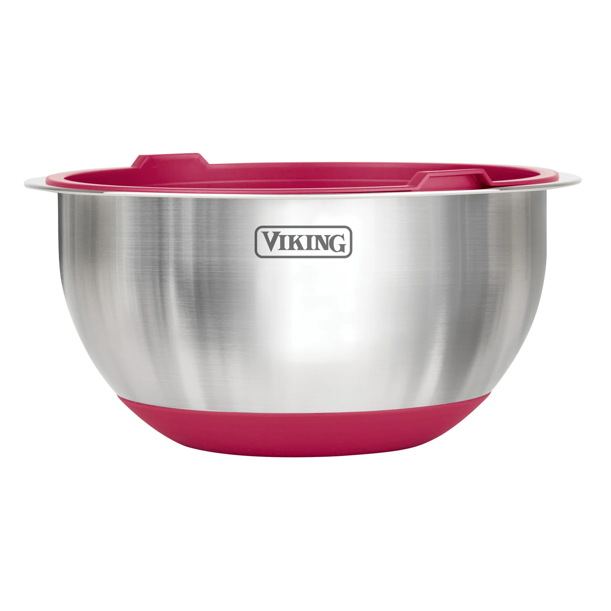Viking 10-Piece Stainless Steel Mixing Bowl Set with Lids, Red - Image 6