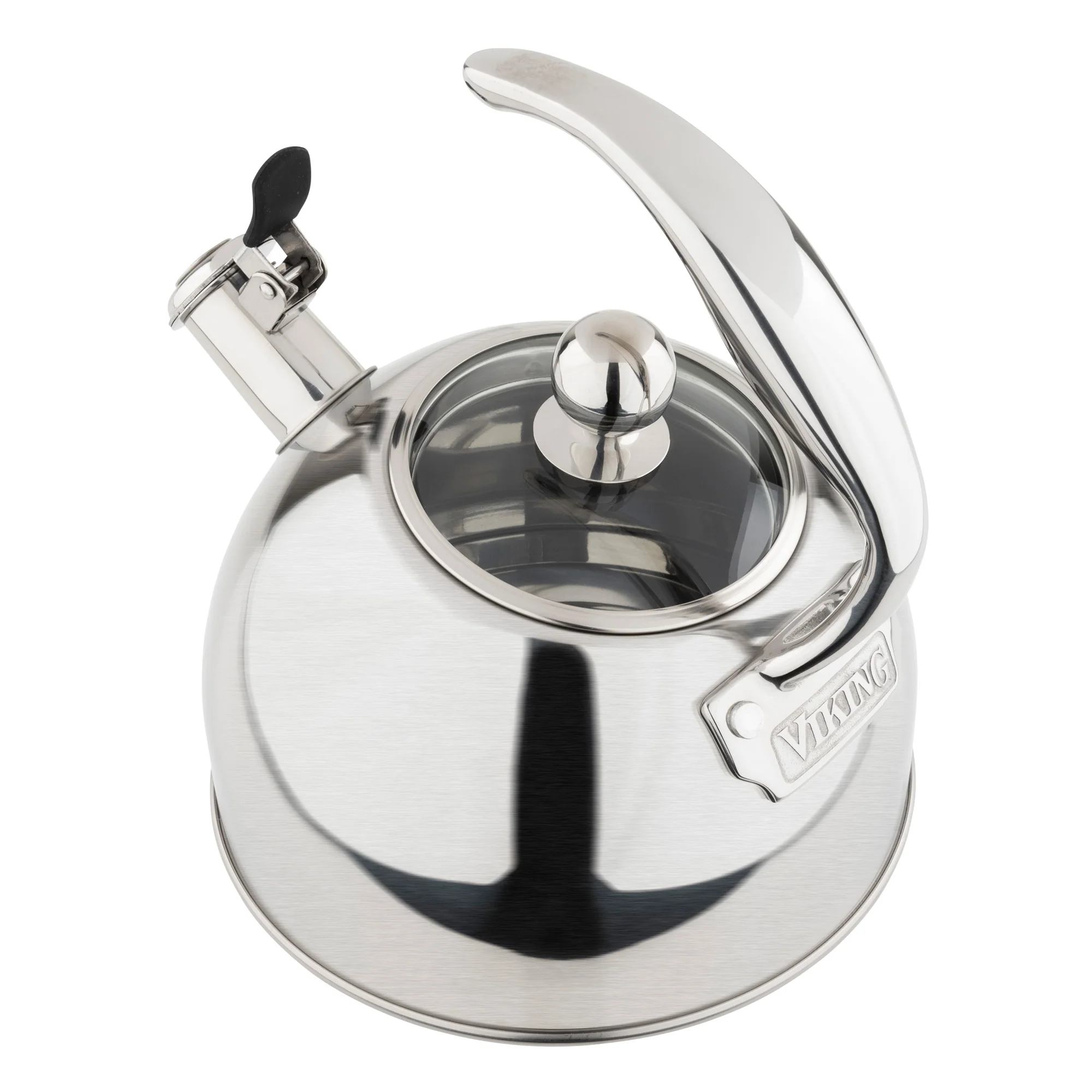 Viking 2.6-Quart Satin Finish Stainless Steel Whistling Kettle with 3-Ply Base - Image 4
