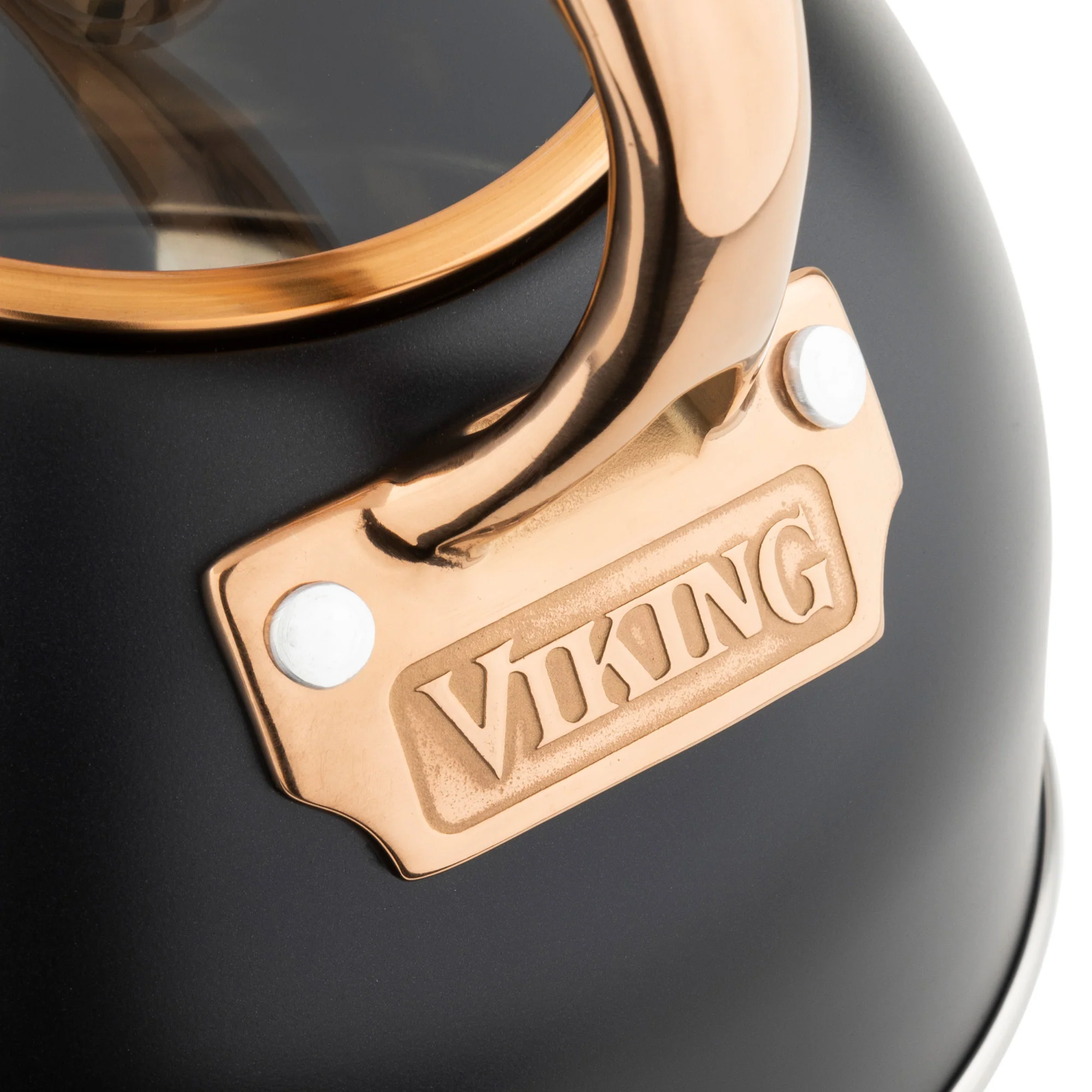 Viking 2.6-Quart Matte Black and Copper Stainless Steel Whistling Kettle with 3-Ply Base - Image 5
