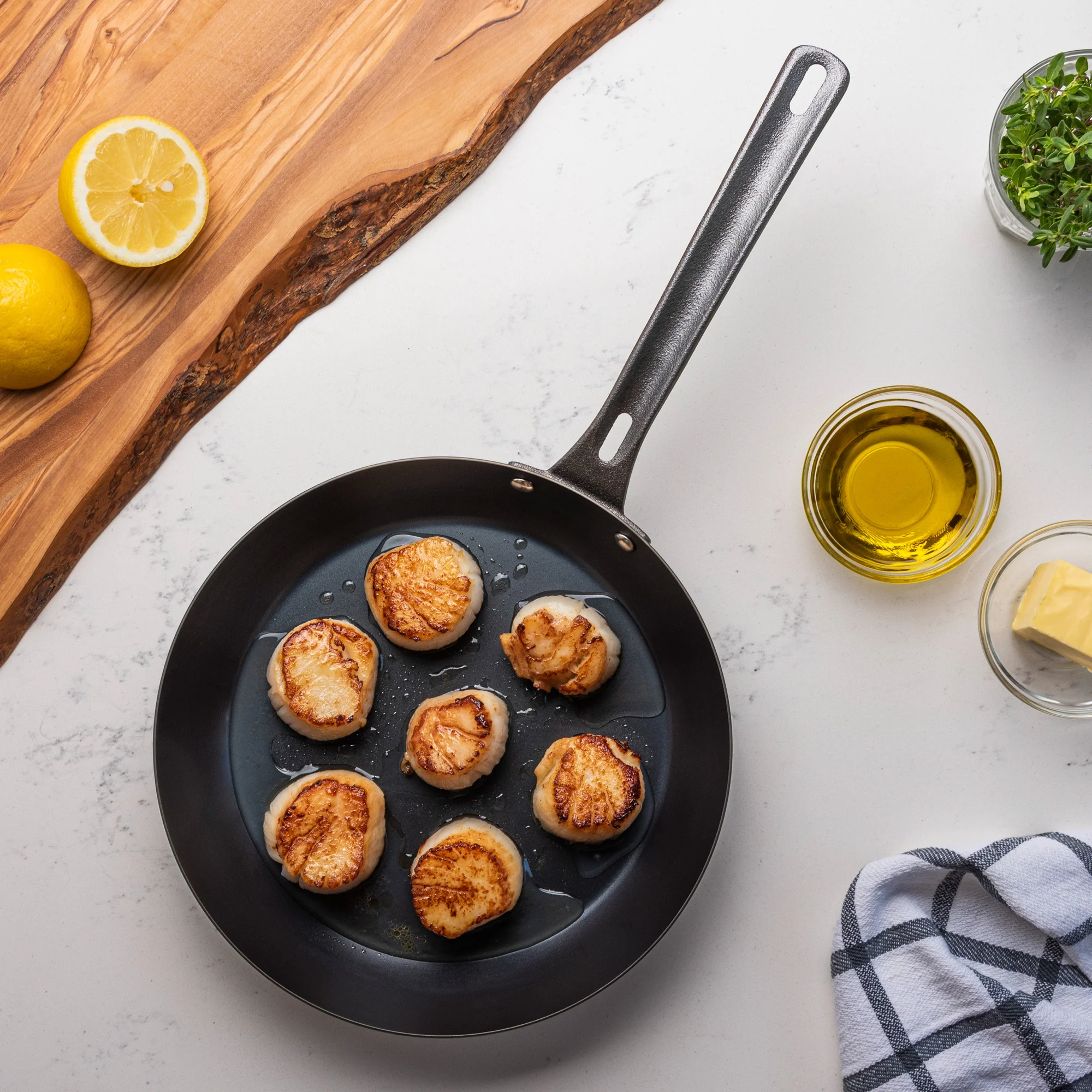 Viking 2-Piece Blue Carbon Steel Fry Pan Set - Image 5
