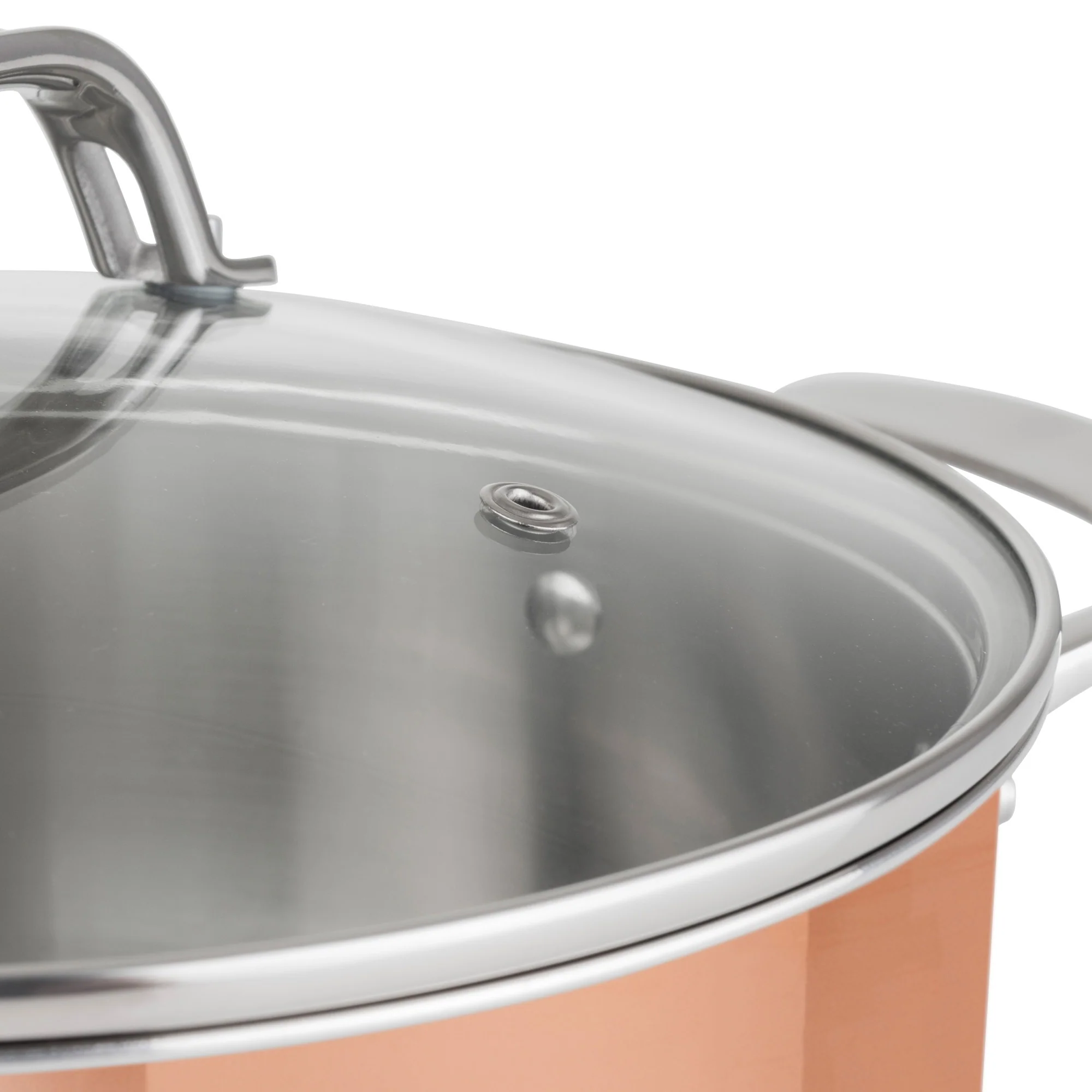 Viking 3-Ply Copper Clad 13-Piece Cookware Set with Glass Lids - Image 13