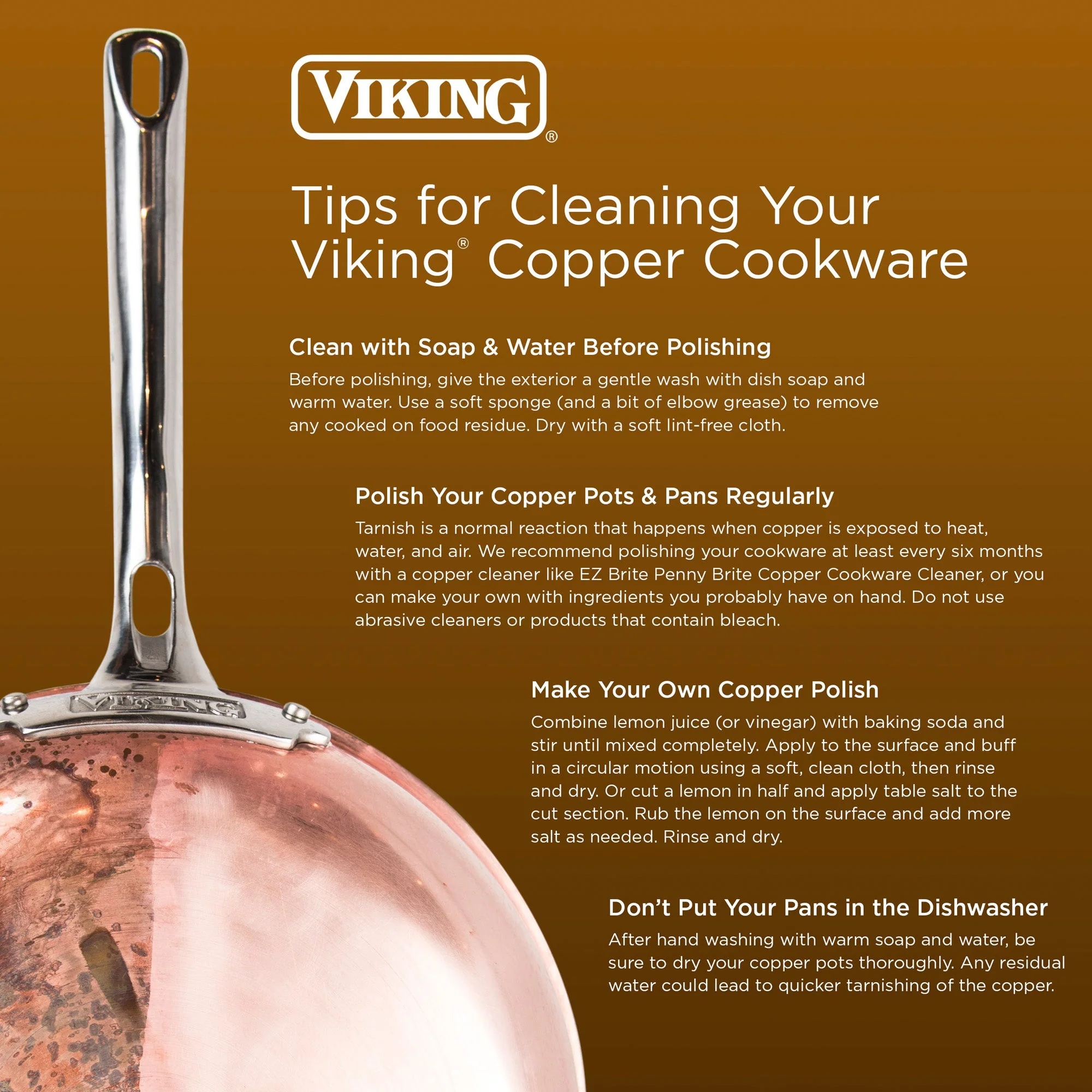 Viking 3-Ply Hammered Copper Clad 10-Piece Cookware Set with Glass Lids - Image 3