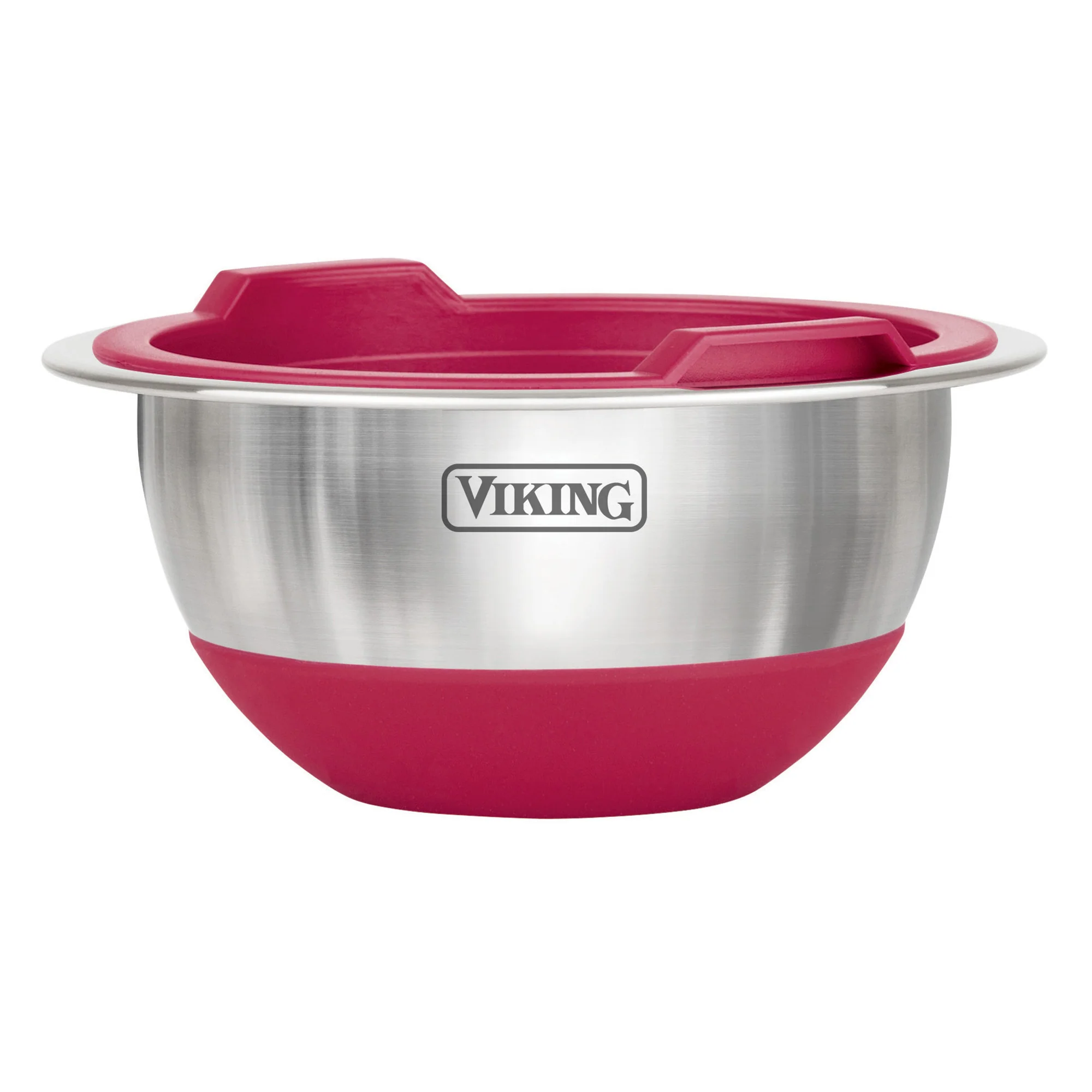 Viking 8-Piece Stainless Steel Mixing Bowl Set with Lids, Red - Image 3