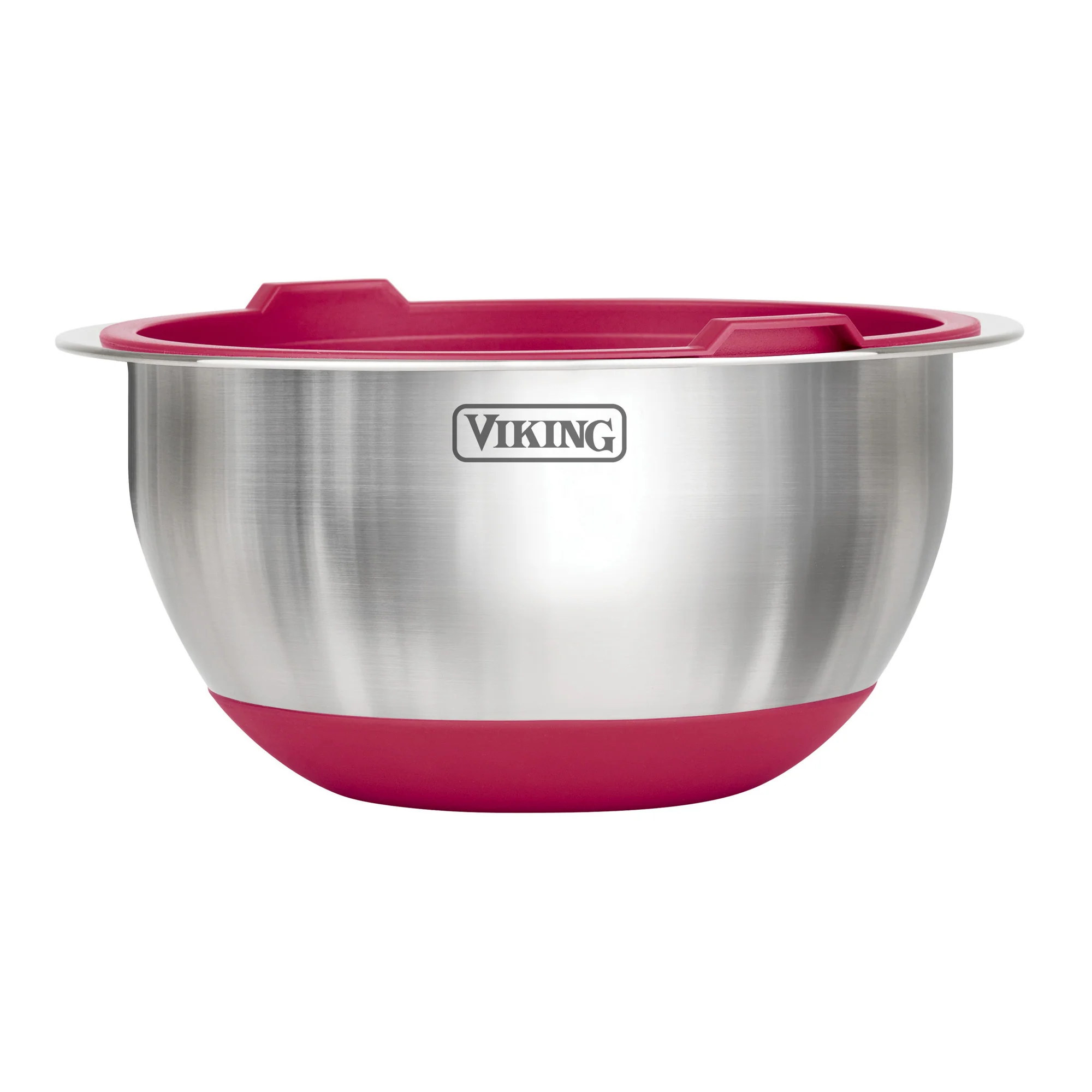 Viking 8-Piece Stainless Steel Mixing Bowl Set with Lids, Red - Image 5