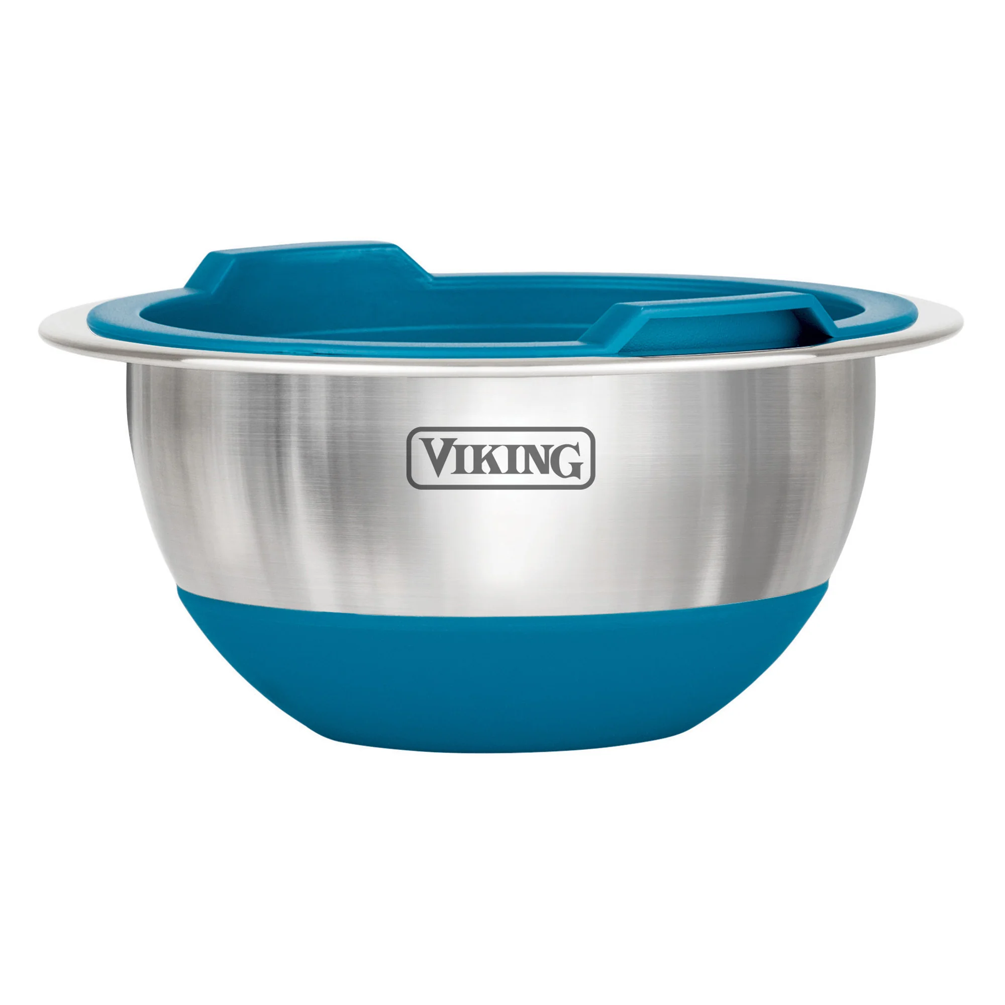 Viking 8-Piece Stainless Steel Mixing Bowl Set with Lids, Teal - Image 3
