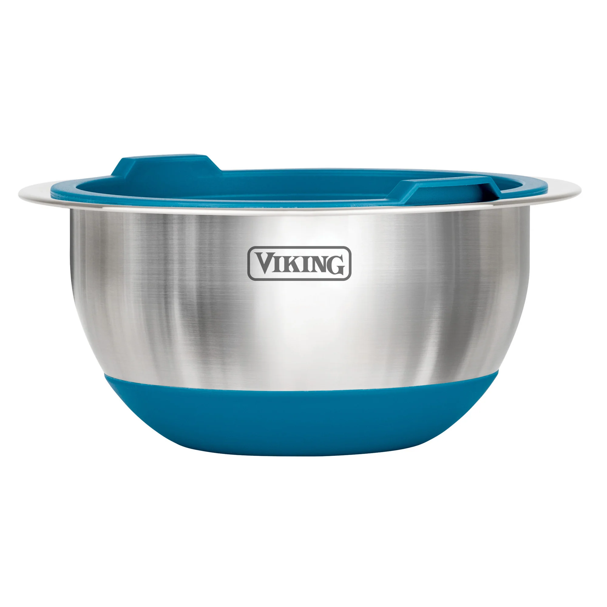 Viking 8-Piece Stainless Steel Mixing Bowl Set with Lids, Teal - Image 4