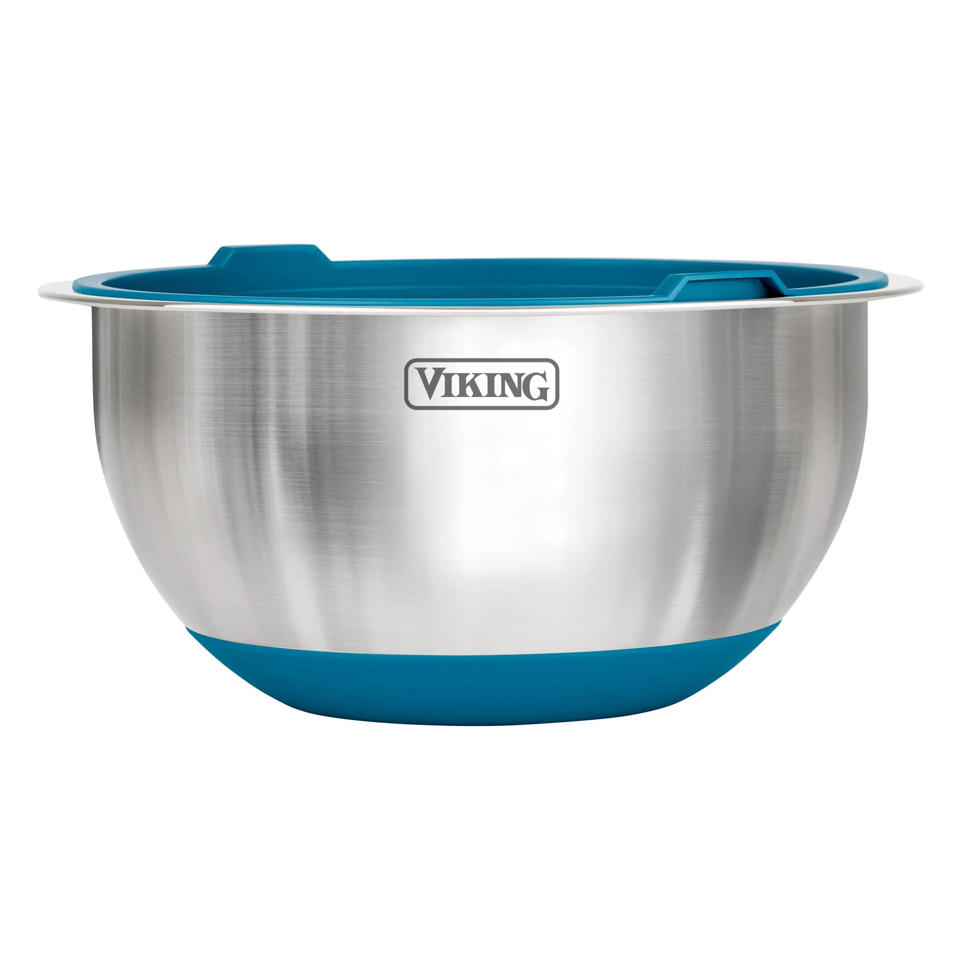 Viking 8-Piece Stainless Steel Mixing Bowl Set with Lids, Teal - Image 6