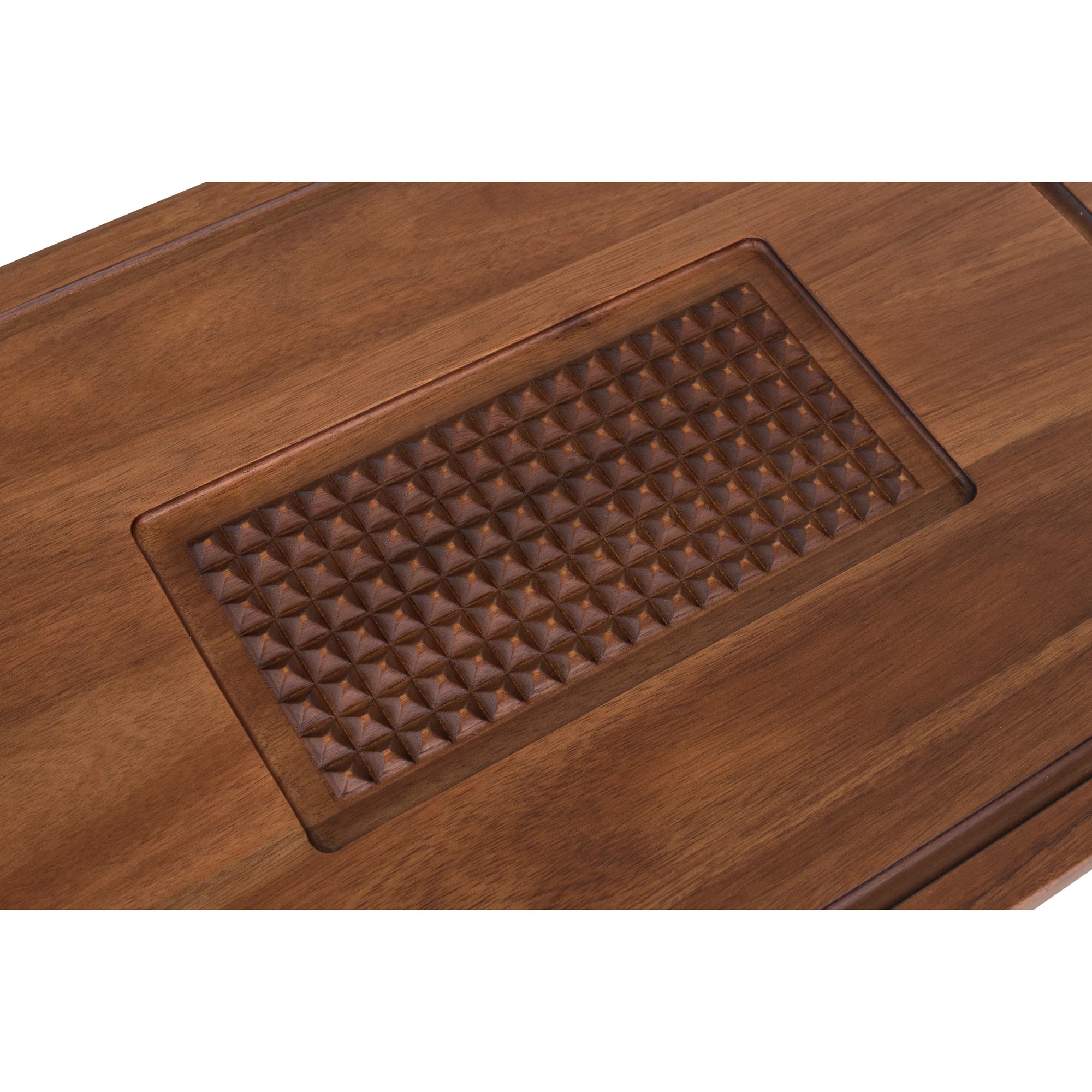 Viking Acacia Carving Board with Juice Well and Metal Handle - Image 4