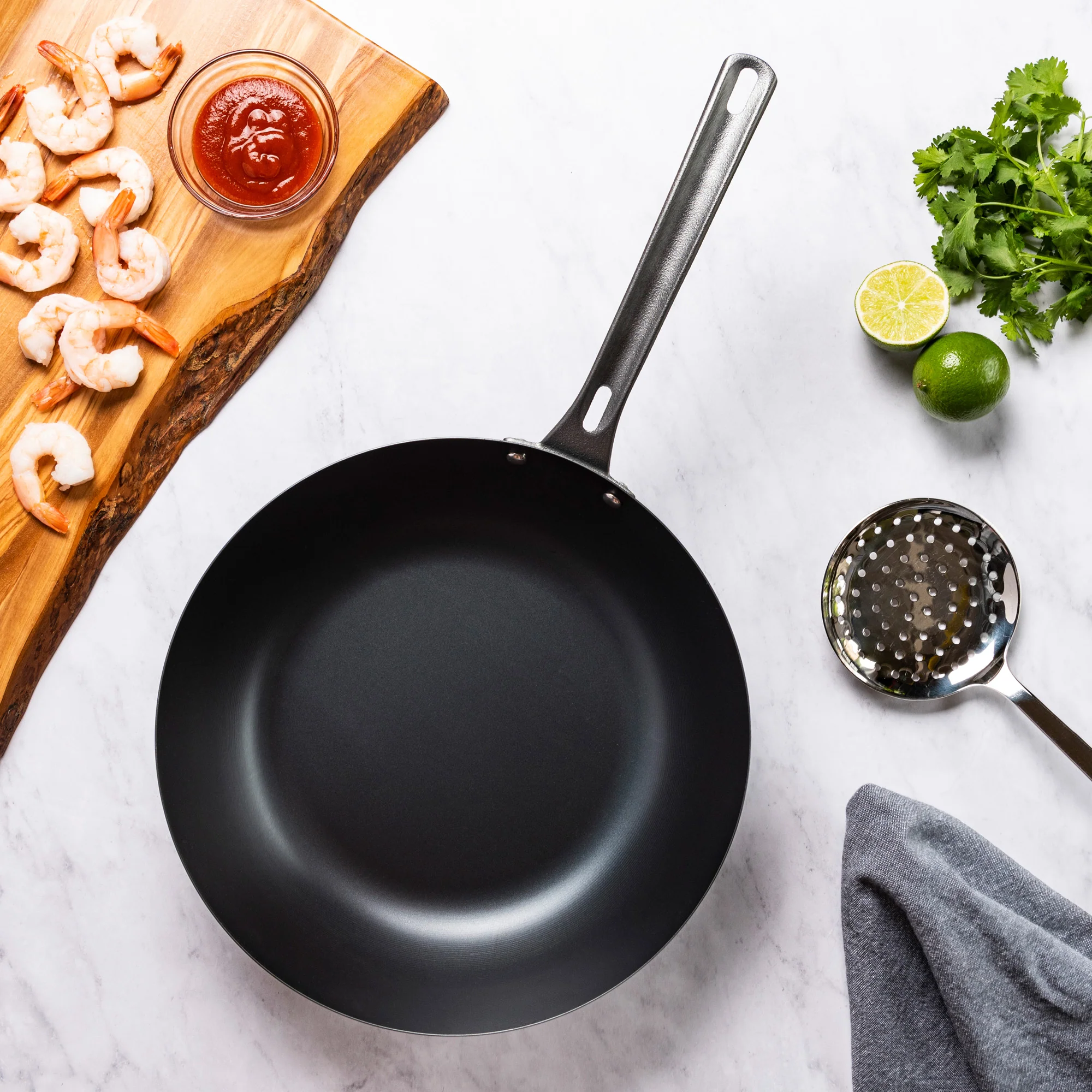 Viking Blue Carbon Steel 12-Inch Wok - Image 7