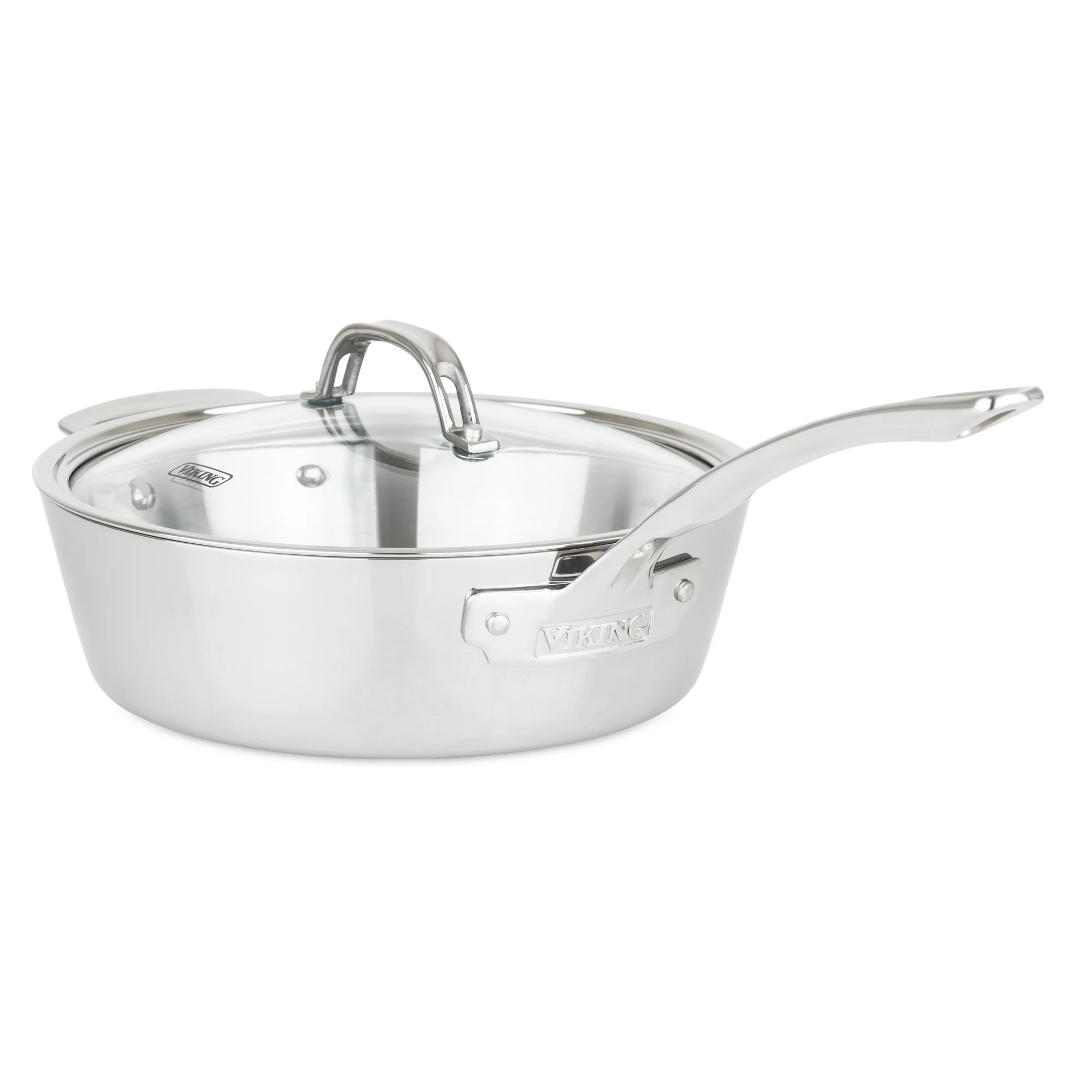 Viking Contemporary 3-Ply Stainless Steel 10-Piece Cookware Set with Glass Lids - Image 6