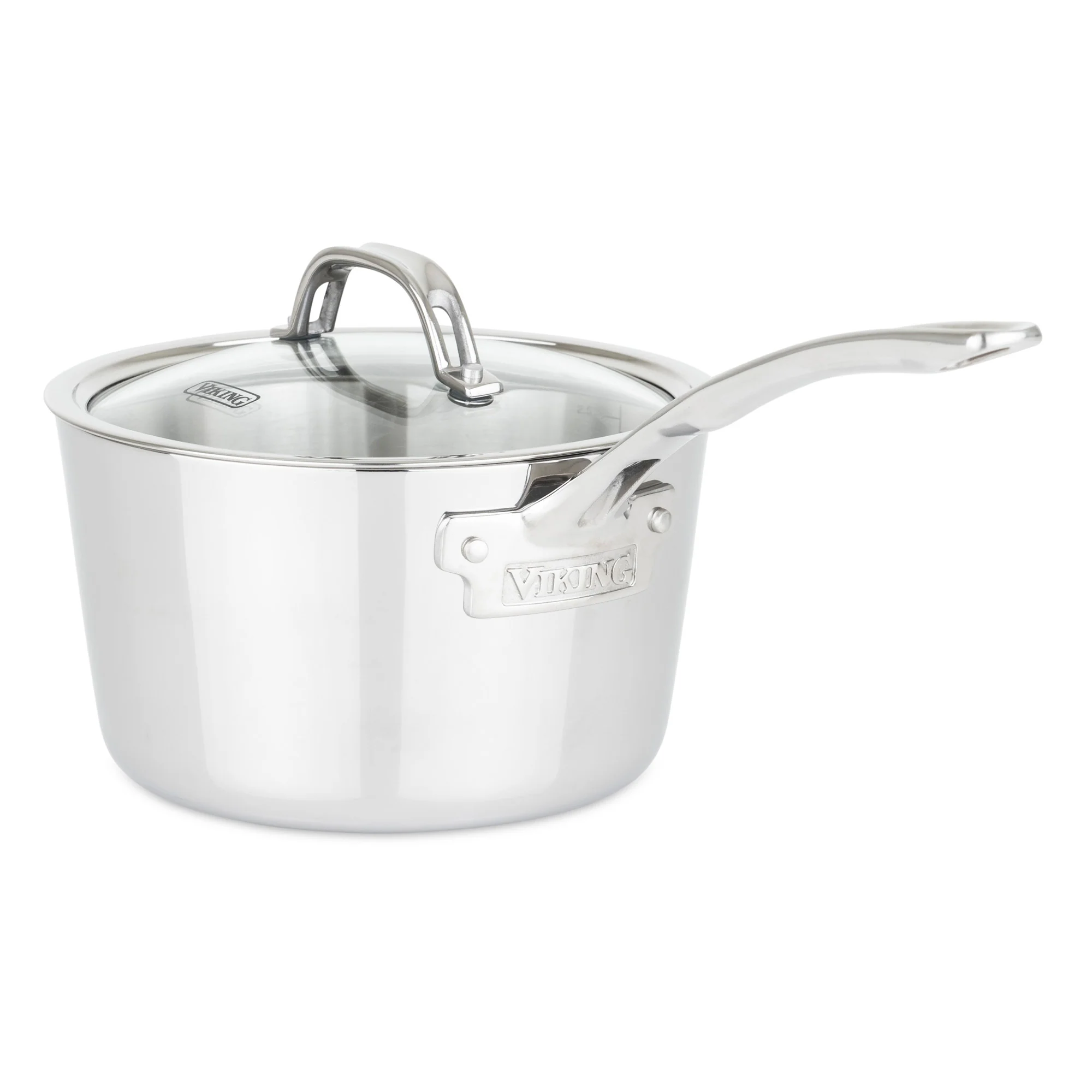 Viking Contemporary 3-Ply Stainless Steel 10-Piece Cookware Set with Glass Lids - Image 7