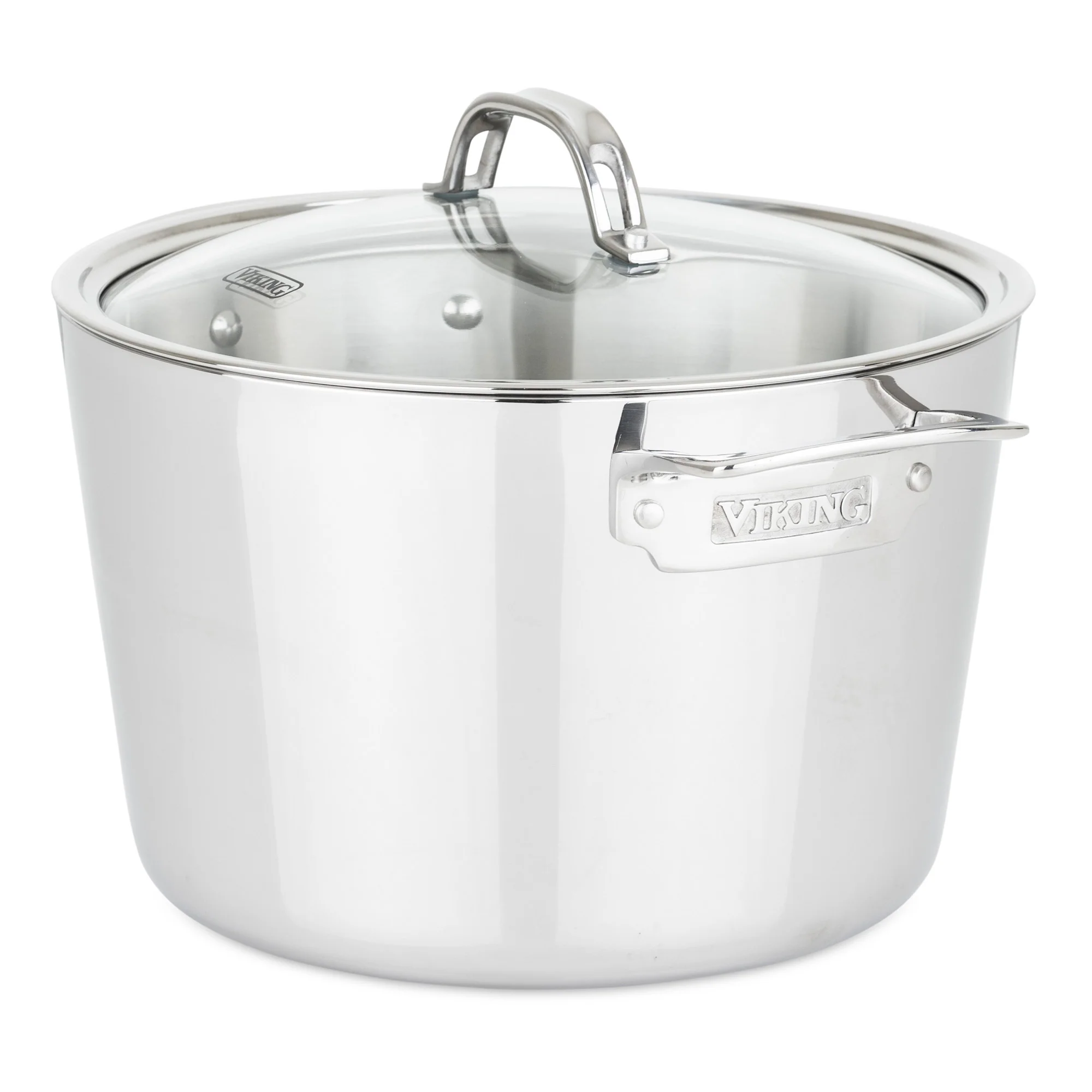 Viking Contemporary 3-Ply Stainless Steel 12-Piece Cookware Set with Glass Lids - Image 4