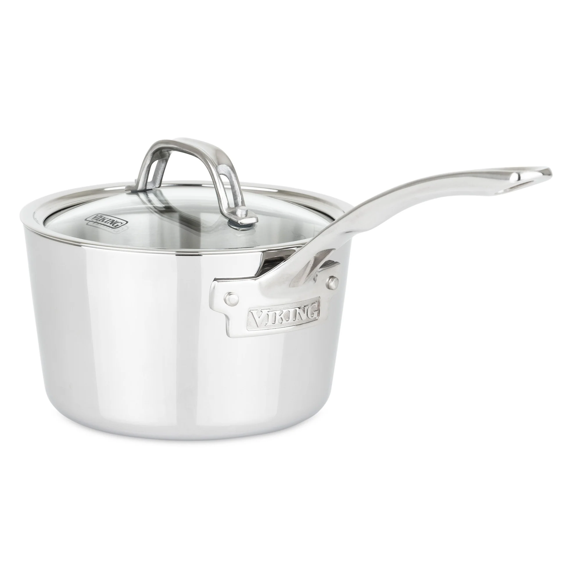 Viking Contemporary 3-Ply Stainless Steel 7-Piece Cookware Set with Glass Lids - Image 8