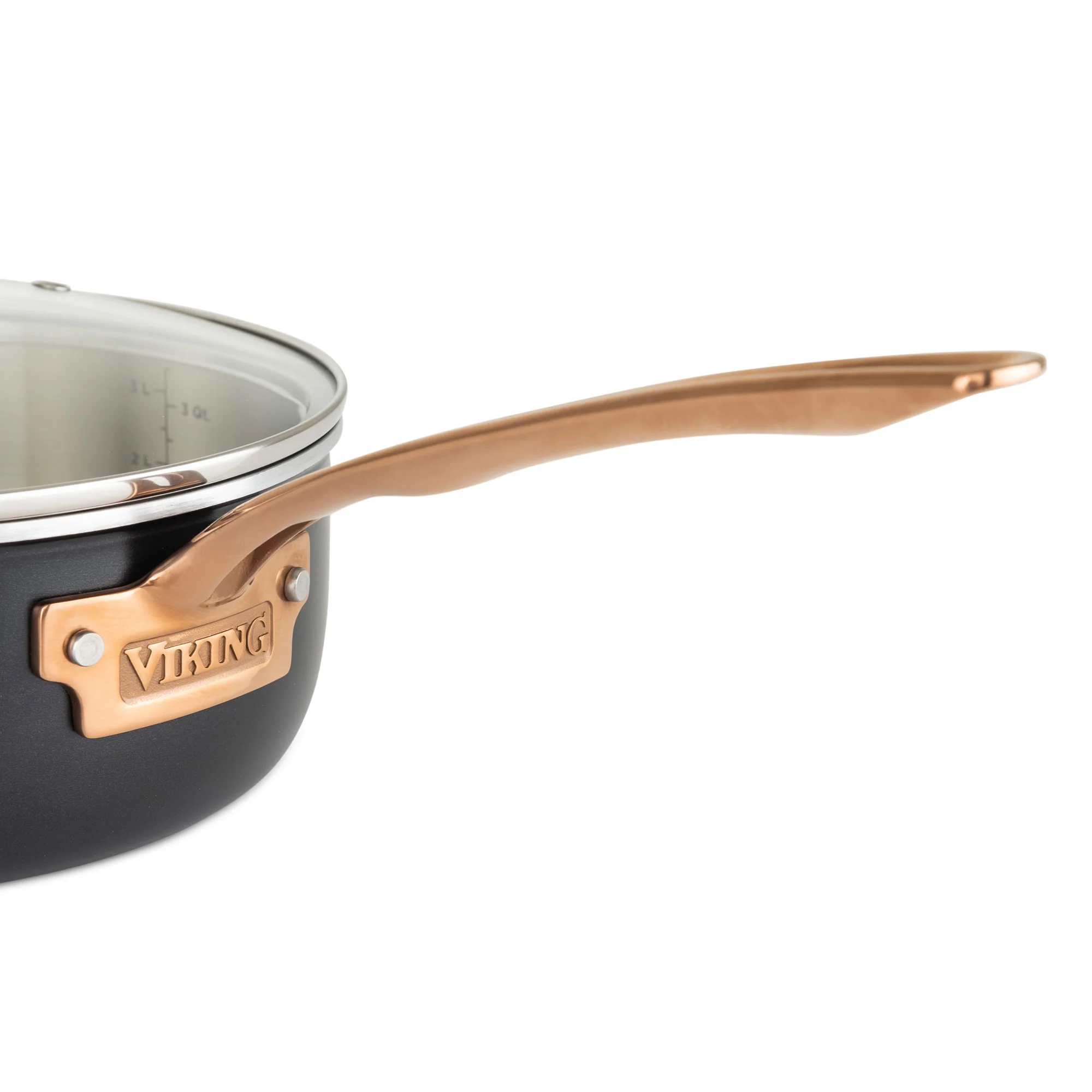 Viking 3-Ply 11 Piece Black and Copper Cookware Set with Glass Lids - Image 13