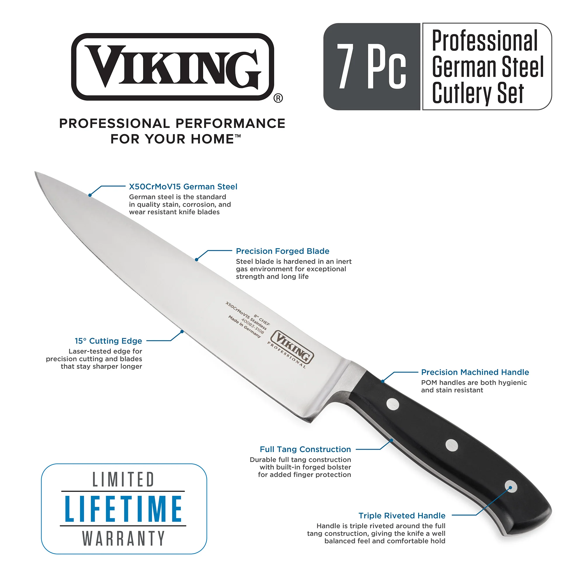 Viking Professional 7-Piece Cutlery Set - Image 3